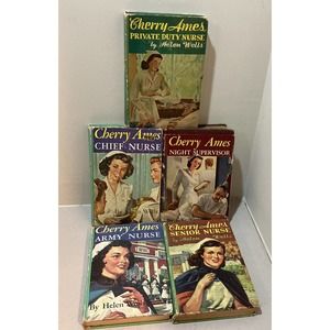 Lot of 5 Cherry Ames Nurse Stories Helen Wells/Julie Tatham Hardcover Books Vtg